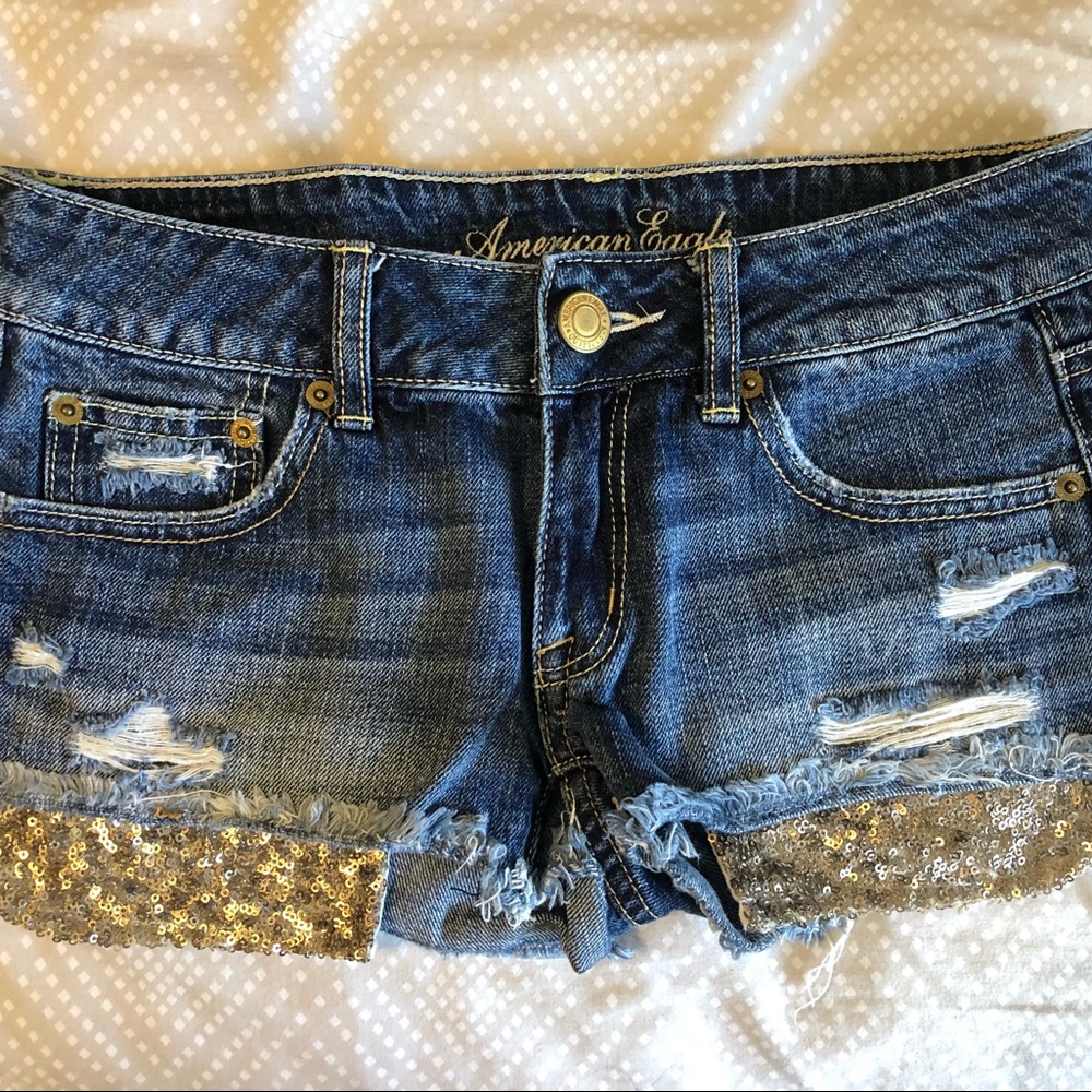 Size 2 Sequin Pocket American Eagle Jean Shorts